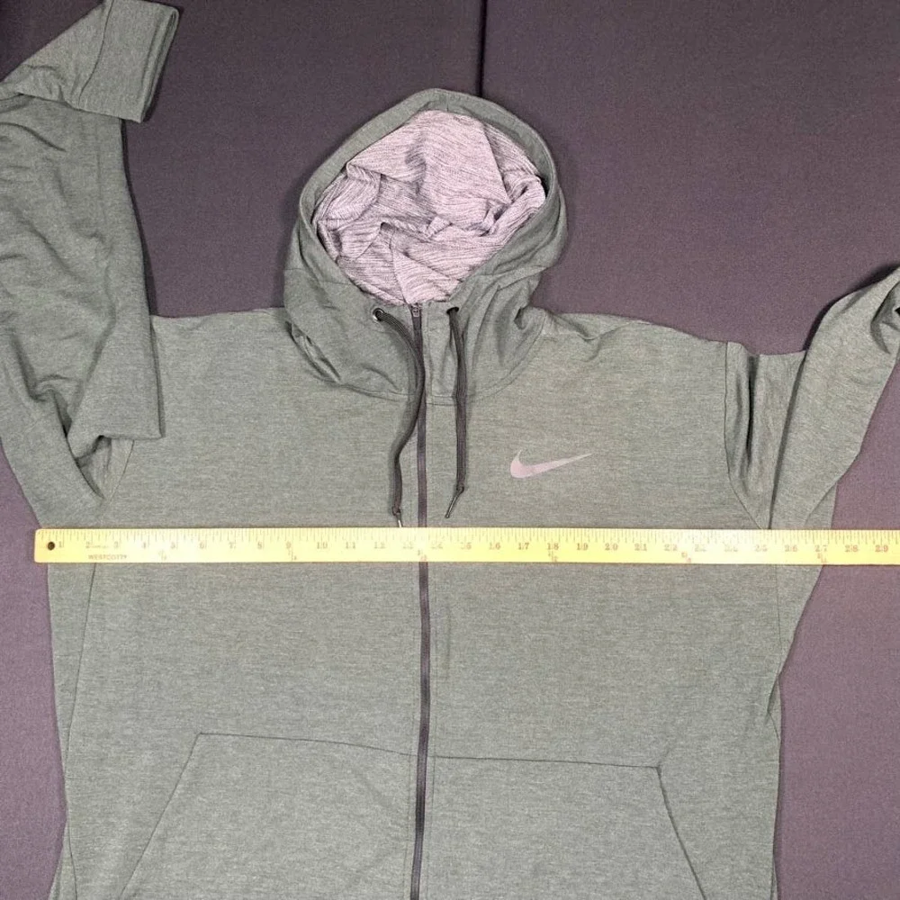 NIKE DRI-FIT Men`s Size XXL Green Running Zip-Up Hoodie 933428-932 - Picture 4 of 9